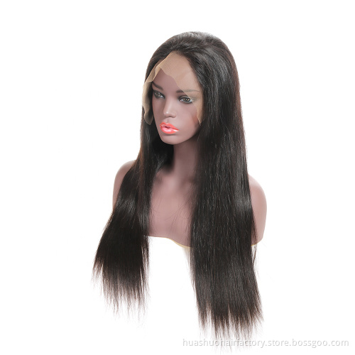 Fast Shipping Cheap Virgin Remy Malaysian Silk Straight Wave  Hair 360 Lace Front  Wigs For Black Women